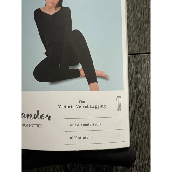 Wander by Hottotties Women Victroria Velvet Lined Leggings Grey L Stretch - Picture 8 of 10